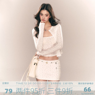 新款 MMMOUND 女春季 上衣吊带短裙三件套套装 设计感长袖