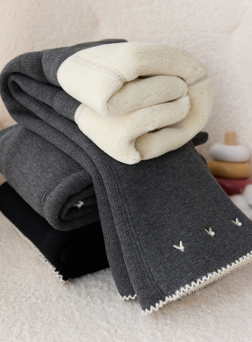 女童加绒喇叭裤秋冬加厚打底裤子洋气休闲女孩修身冬季儿童微喇裤