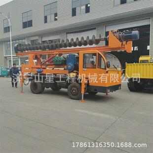 楼房地基打桩机 270度螺旋钻孔机 电动塔架轮式引孔设备