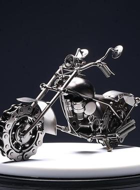 复古摩托车摆件创意家居客厅酒柜书架电视柜装饰品玄关桌面工