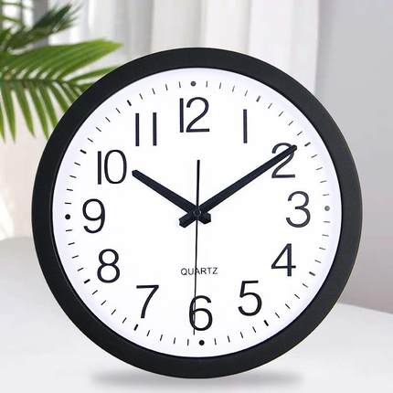 客厅家用现代简约挂钟 塑胶圆形静音卧室墙钟 墙上个性wall clock