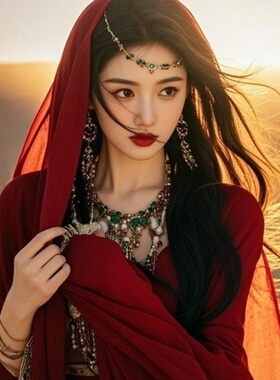 红色围巾女夏季薄款川藏旅游空调房披肩外搭女2025新款民族风斗篷