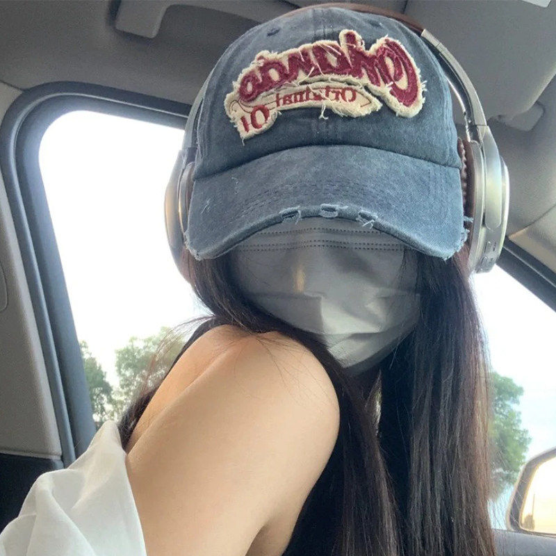 美式复古做旧棒球帽女2026新款大头围水洗破洞牛仔宽帽檐鸭舌帽子,服饰配件/皮带/帽子/围巾,帽子,淘宝优惠券,粉丝福利购,淘宝优惠卷