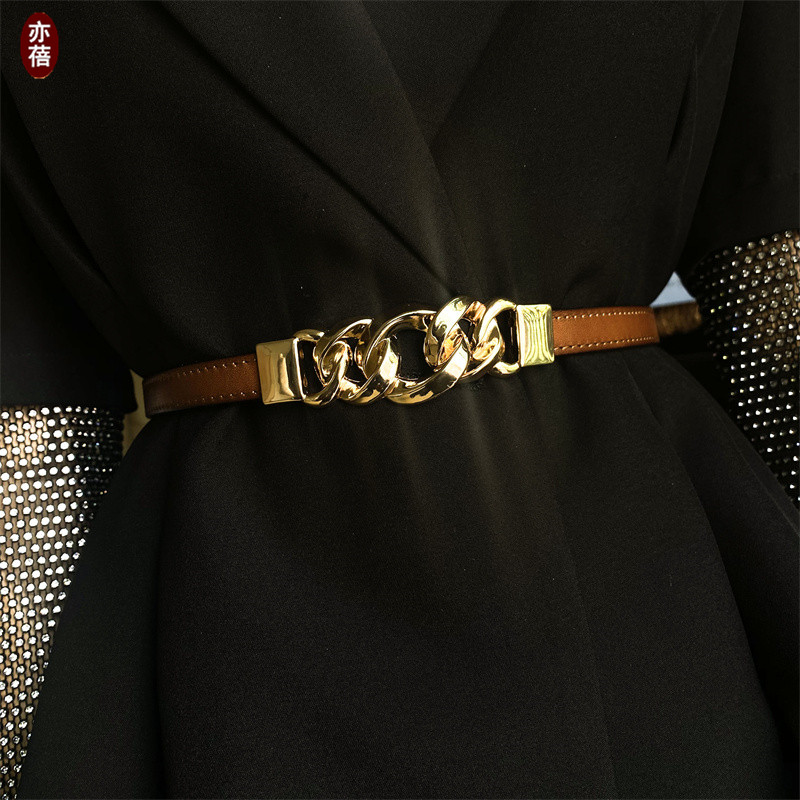 亦蓓收腰女韩版牛皮百搭腰带新款