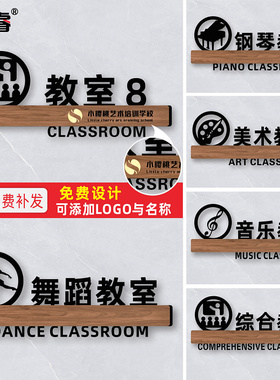 亚克力班牌教室门牌创意班级牌艺术学校幼儿园培训辅导机构舞蹈美术钢琴音乐综合教室标识牌科室牌定制定做