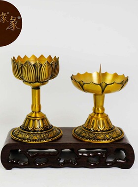 黄铜烛台一对家居佛堂供奉烛台结婚用龙凤呈祥烛台有求必应烛台