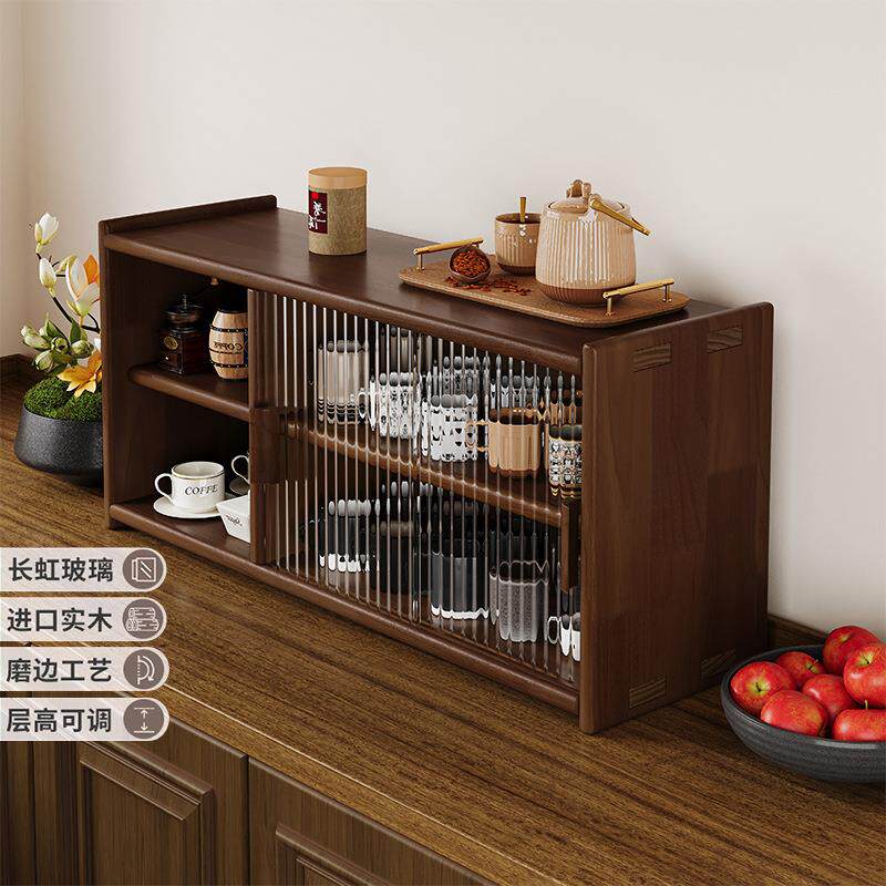 防尘玻璃柜桌面茶具收纳柜多功能杯子茶杯水杯咖啡杯餐桌植物柜子