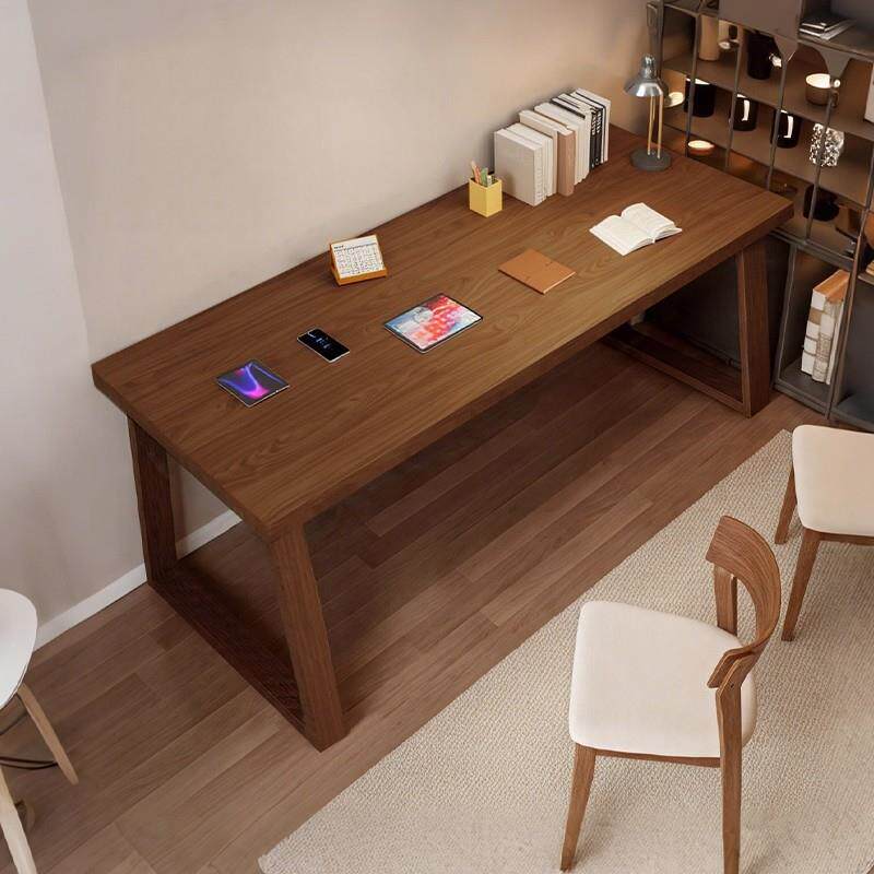 纯实木书桌双人电脑桌卧室家用学习桌长方形写字桌简易长条办公桌