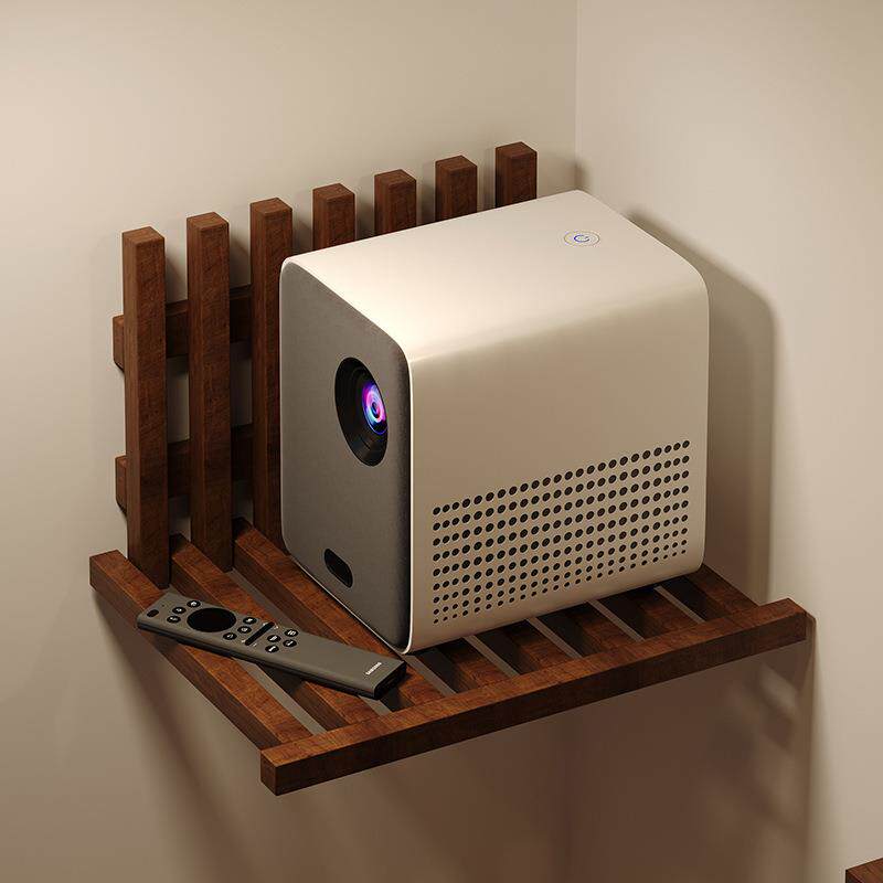 投影仪置物架壁挂支架可折叠橡胶木床头柜卧室家用创意悬空收纳柜