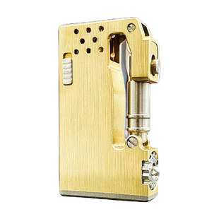 【战壕旗舰店】 经典黄铜升级版弯刀三代plus按压弹射煤油打火机