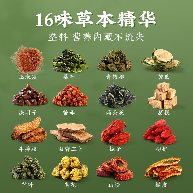 光岳楼玉米须桑叶青钱柳茶320g牛蒡根栀子苦瓜山楂葛根养生花茶包