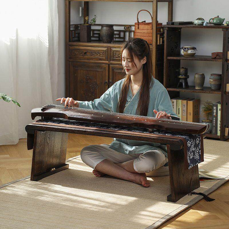 可折叠桐木古琴桌禅意共鸣矮琴桌便携古筝桌膝琴桌古典中式国学桌