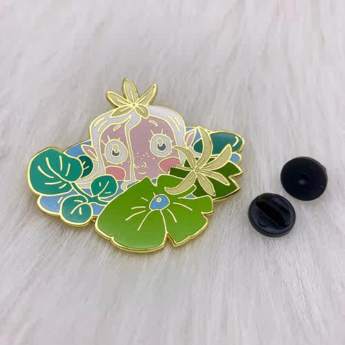 胸针创意日韩荷叶中的美人鱼可爱书包装饰徽章金属小别针个性百搭