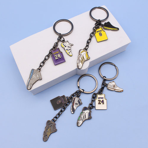 科比篮球球鞋NBA周边纪念个性金属钥匙扣明星同人饰品潮酷挂件