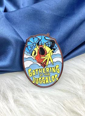 胸针万圣节红色恶魔头海洋游乐园别针个性惊悚动漫金属徽章装饰品