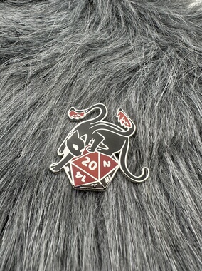 龙与地下城二十面骰子D20游戏位面兽金属徽章胸针