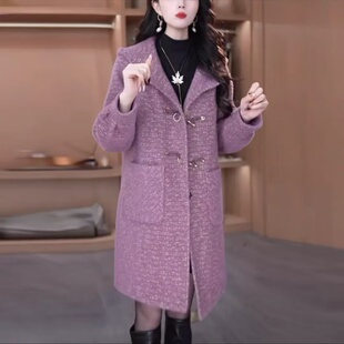 女士秋冬款休闲加棉外套时尚显瘦风衣妈妈冬装加厚保暖中长款棉衣