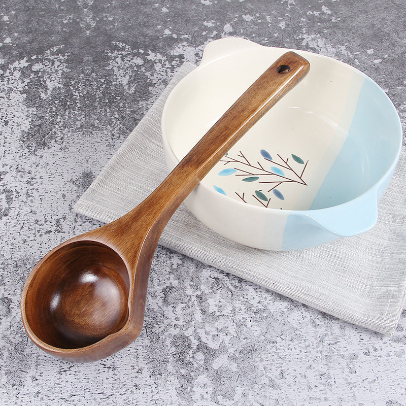 柯木汤勺木勺子大号盛汤木汤勺吃饭用喝汤盛汤盛粥稀饭搅拌勺家用