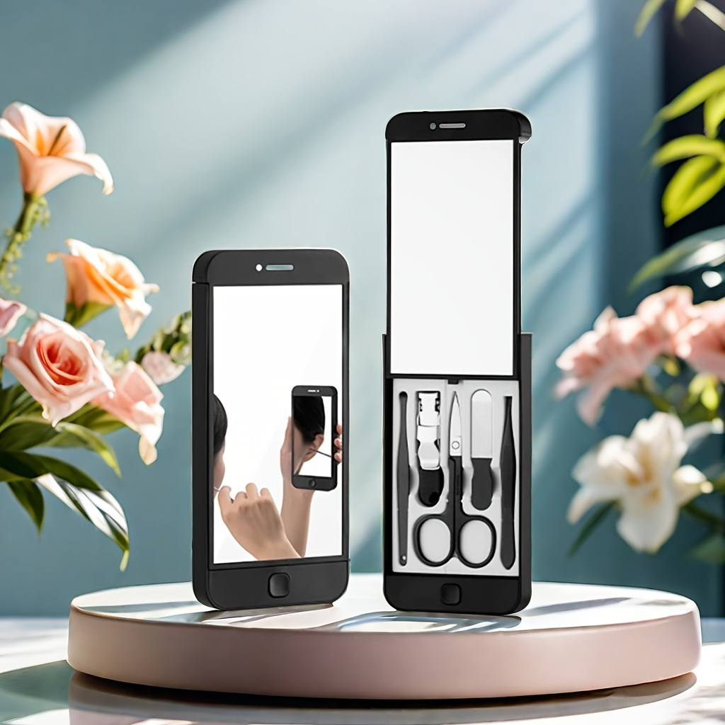 指甲钳便捷剪甲修眉挖耳勺套盒高档镜子专业指甲刀男士指甲钳工具