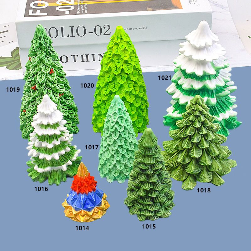 立体圣诞树DIY肥皂模具蜡烛石膏家居装饰圣诞节香薰蜡烛硅胶模