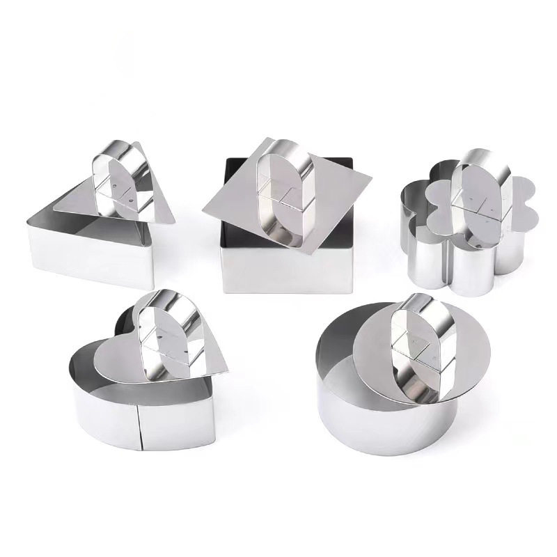 不锈钢圆形慕斯圈心形慕斯蛋糕烘焙工具饼干提拉米苏切模爱心模具