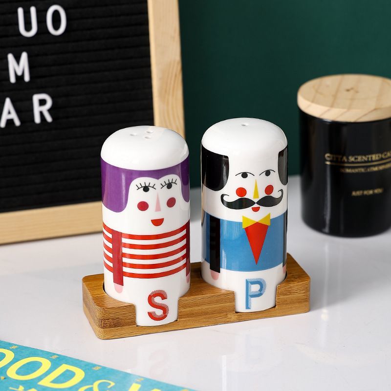 新款卡通陶瓷罐调味瓶北欧餐厅家用胡椒瓶简约油瓶醋瓶酱油壶厨房