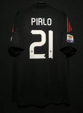 经典复古10-11AC米兰客场黑色球衣皮尔洛因扎吉伊布内斯塔足球服