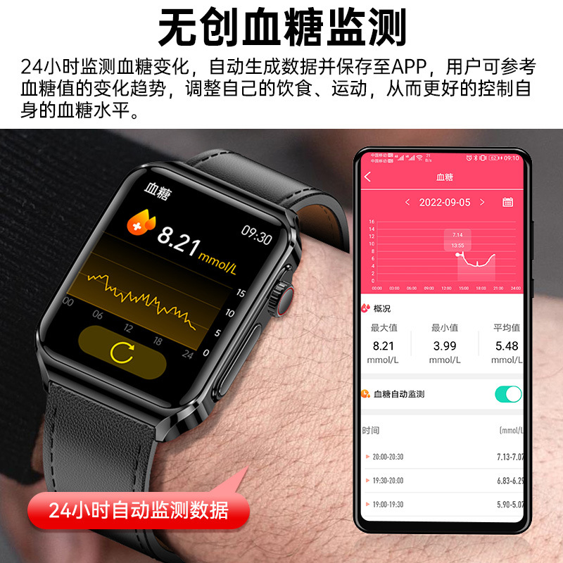 国家补贴华强北新ECG心电无创尿酸血脂测心率蓝牙通话JL05智能手