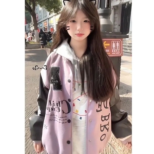 现货秋冬加棉加厚美式夹克刺绣棒球服外套男女国潮网红青少年上衣