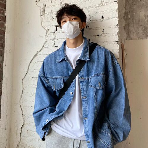 浅蓝色牛仔外套男女韩版宽松复古夹克春秋款ins百搭休息上衣