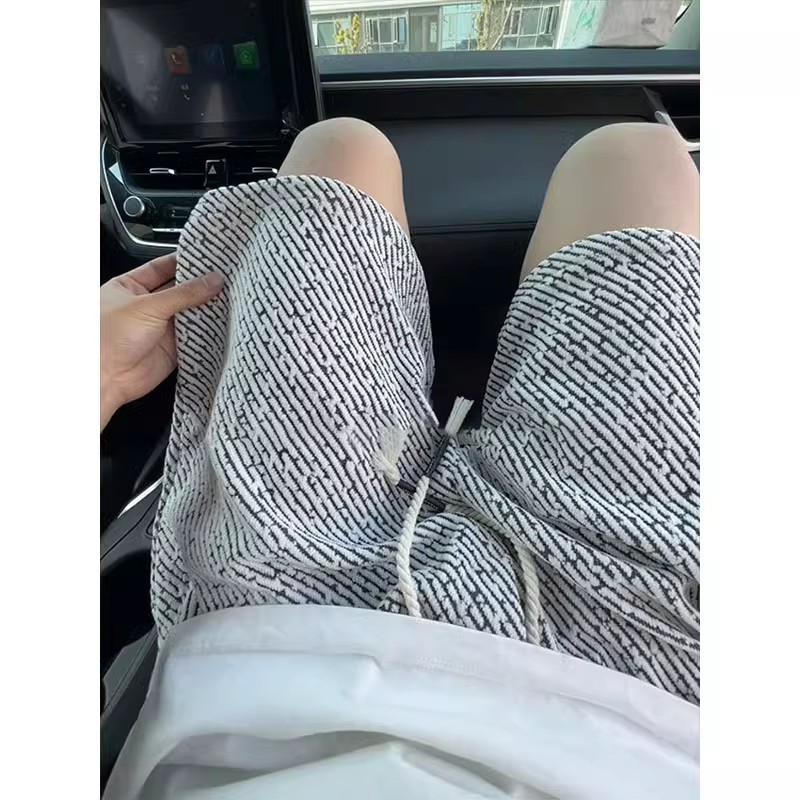 斑马纹小香风短裤男款夏季运动