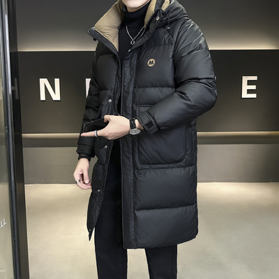 中长款轻薄羽绒服男冬季2025新款连帽潮牌加厚防寒服保暖外套男潮
