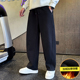 子男秋冬2025新款 潮流痞帅加厚卫裤 直筒运动裤 加绒休闲裤 男弯刀裤