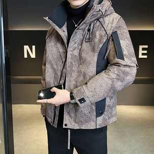外套 潮牌痞帅加厚保高级感高端羽绒男士 连帽羽绒服男冬季 2025新款