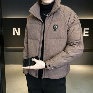 立领外套男 潮牌痞帅加厚保暖防寒服冬装 轻薄羽绒服男冬季 2025新款