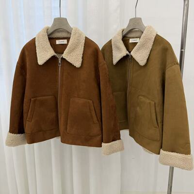 【清仓no退no换】皮羊羔毛一体外套5812