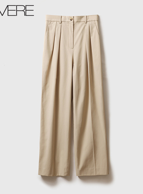 戎美【KZ1011073】定纺强捻斜纹棉R0W慵懒遮肉阔腿裤