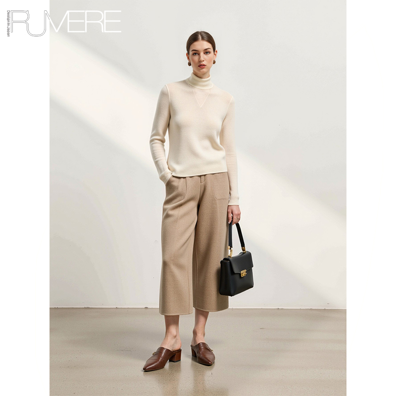 戎美【KZ0625840】轻盈幸福感！意大利琎口空气神料~双面手工冬裤