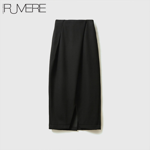 墨城假日A字高腰中长裹身半身裙