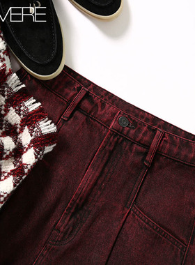 戎美【KZ0801117】25新款 罕见吸睛时髦炒雪花牛仔 敲有型萝卜裤