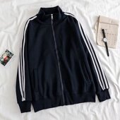 黑色休闲宽松棒球上衣服跨境夹克男新款 运动外套立领卫衣韩版 开衫