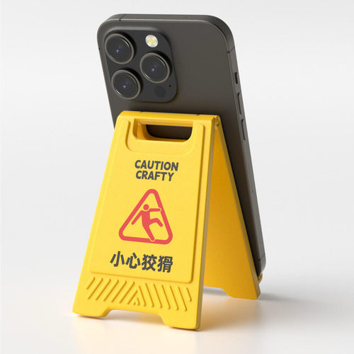 小心狡猾警示牌支架送朋友礼物