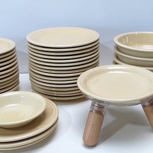 美国进口pw碗宠物碗无铅釉下彩陶瓷碗ivory象牙白餐前