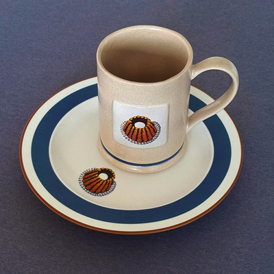 森林图章手工复古马克杯