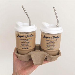 韩国代购bracket table随手杯分层咖啡杯密胺材质可装热水ins同款