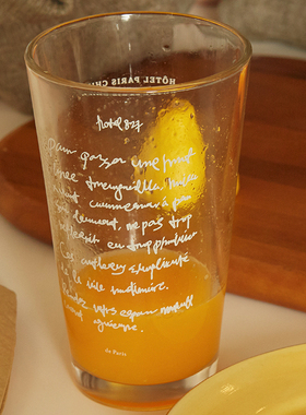 韩国正品hotel 827果汁玻璃杯hotel pair chill字母玻璃杯