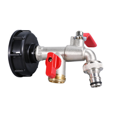 吨桶阀门转接头吨桶开关配件一出二龙头不锈钢放料阀双控镀镍龙头