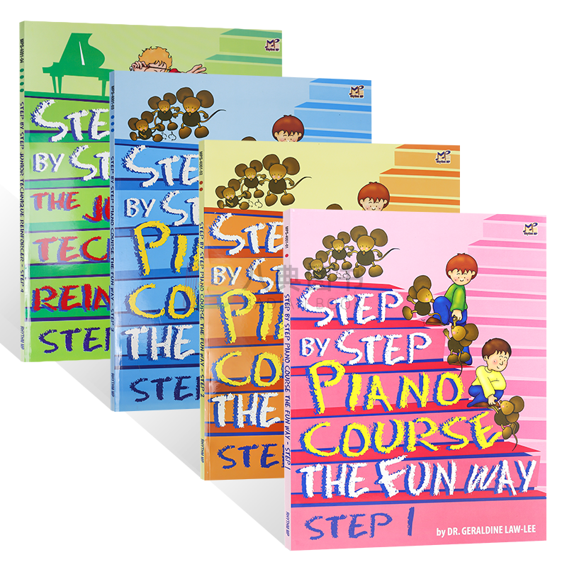 现货 正版原版 Step by step Piano Course the fun way   Step 1-4 钢琴初