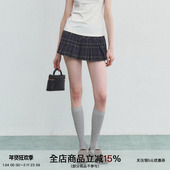SPEAR 纹高腰防走光百褶裙短裙 复古学院风格 YOUTH 英伦学派