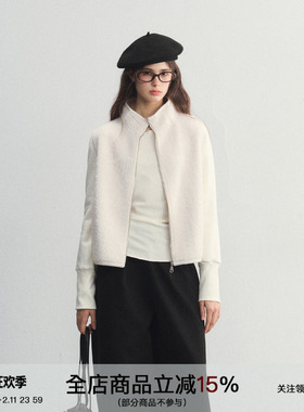 SPEAR YOUTH“milan腰果花”小立领腰果花皮毛一体拼接短款外套